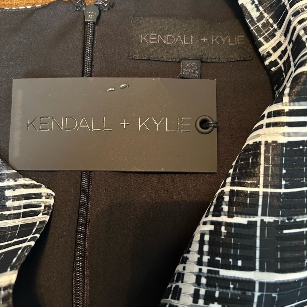Kendall + Kylie Revolve Drop Waist Fully Lined Sleeveless Flare Mini Skirt Dress - Picture 12 of 16
